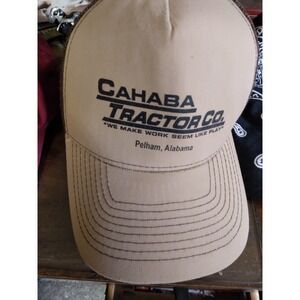 Cahaba Tractor Company Baseball Cap Hat Mens Beige Adjustable Embroidered